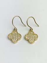 14k Petite Dangle Clover Earrings